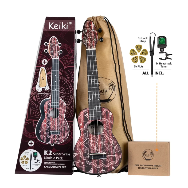 Ukulele Keiki K2SS-RKC Red Kaleidoscope