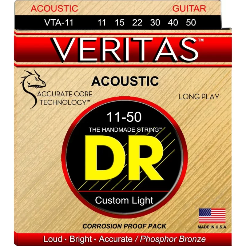 Corde per chitarra acustica DR VTA-11 VERITAS