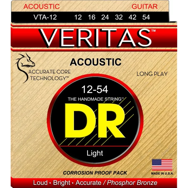 Corde per chitarra acustica DR VTA-12 VERITAS