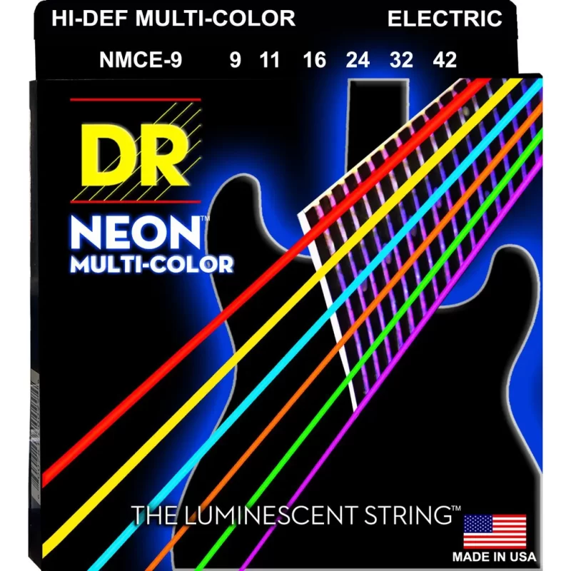 Corde per chitarra elettrica DR MCE-9 MULTI-COLOR