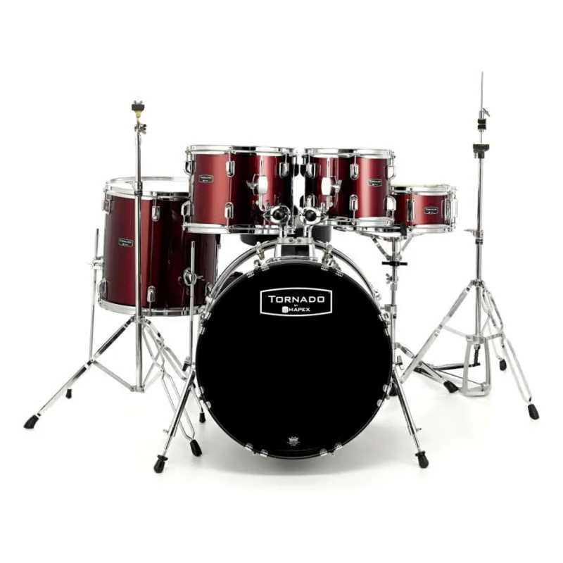 Set Batteria Acustica Mapex TND5044TDR TORNADO STUDIO 5 PEZZI BURGUNDY RED