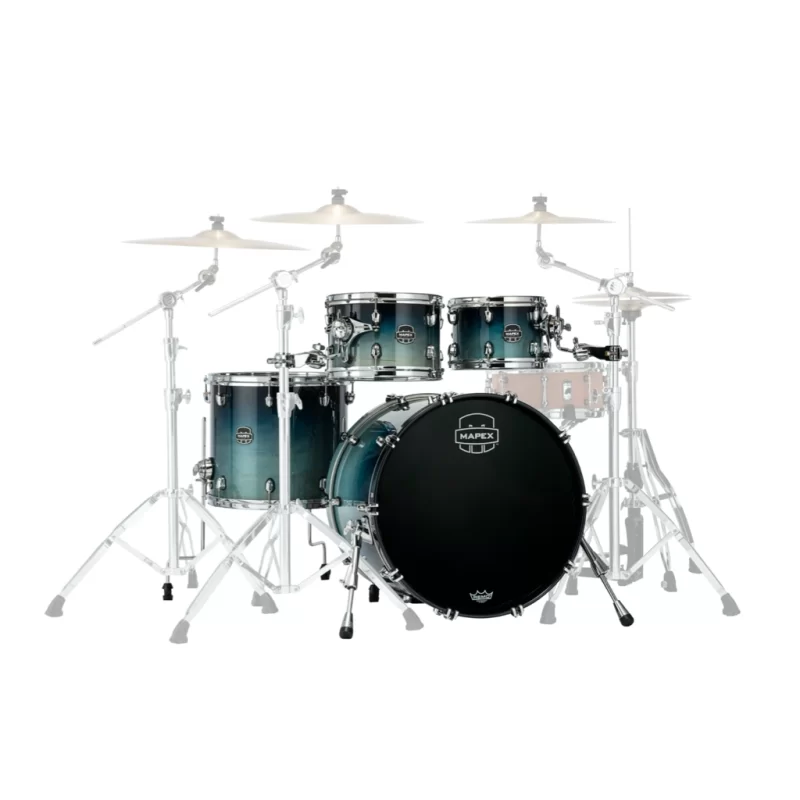 Set Batteria Acustica Mapex SR529XURJ Saturn New Rock Fast 4 Pezzi Teal Blue Fade