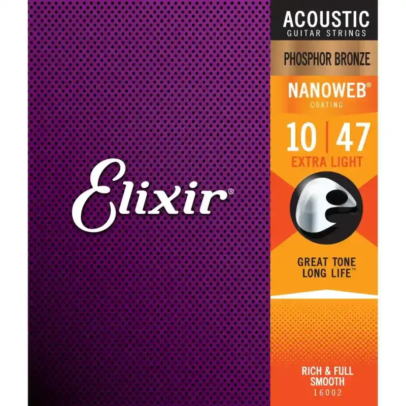 Set Corde per chitarra acustica ELIXIR 16002 Acoustic Phosphor Bronze NANOWEB