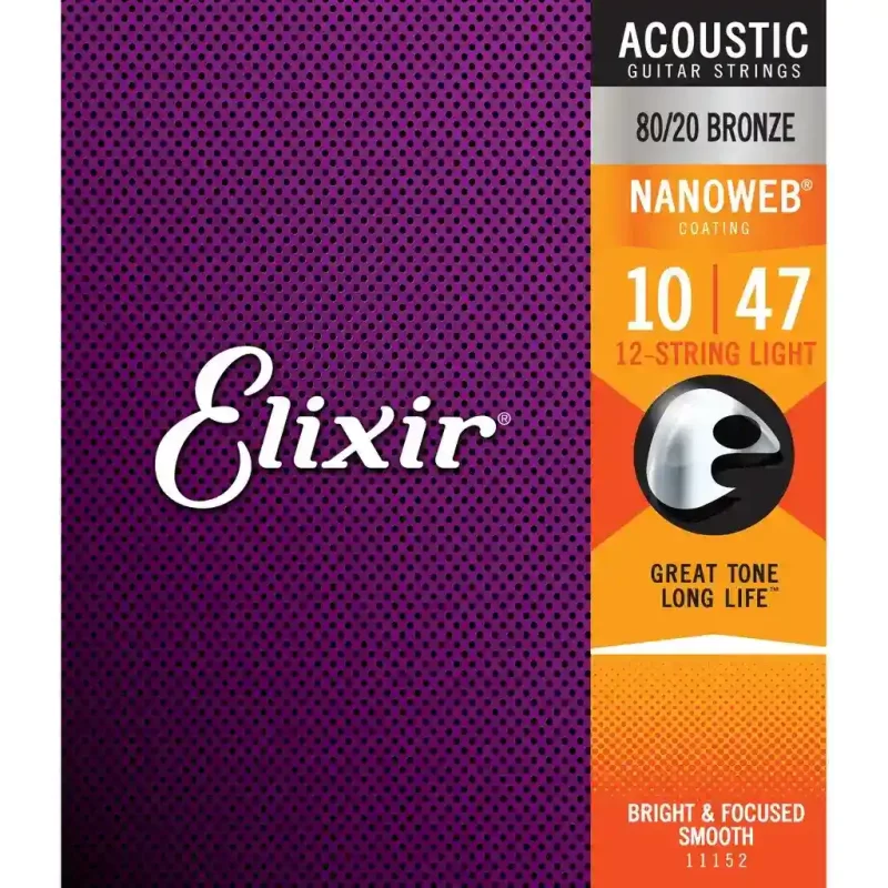 Set Corde per chitarra acustica ELIXIR 11152 Acoustic 80/20 Bronze NANOWEB