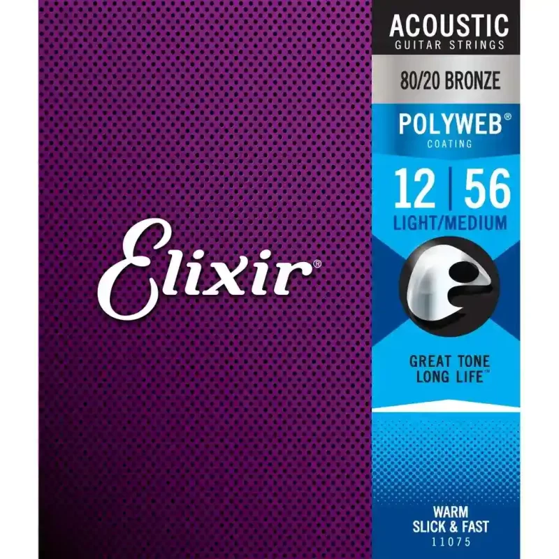 Set Corde per chitarra acustica ELIXIR 11075 Acoustic 80/20 Bronze POLYWEB