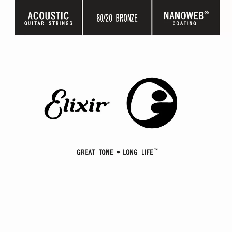 Corda Singola per chitarra acustica ELIXIR 15139 Acoustic 80/20 Bronze NANOWEB Single