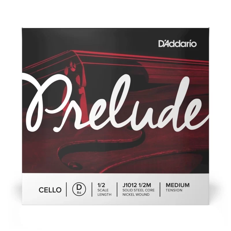 D'Addario J1012 1/2M Corda Singola Re Prelude per Violoncello, Scala 1/2, Tensione Media