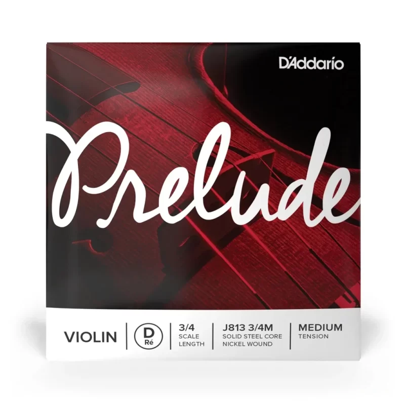 D'Addario J813 3/4M Corda Singola Re Prelude per Violino, Scala 3/4, Tensione Media