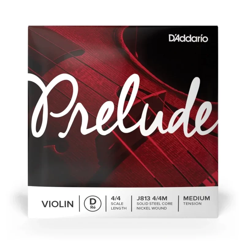 D'Addario J813 4/4M Corda Singola Re Prelude per Violino, Scala 4/4, Tensione Media